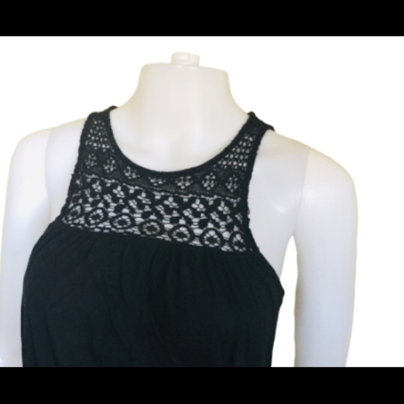 H&M Boho Sleeveless Crochet Dress With Tie Waist Black Size XS - Picture 4 of 10